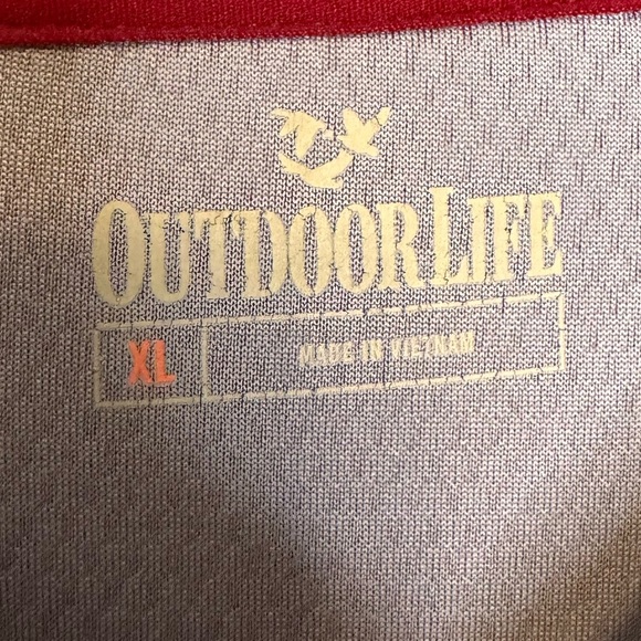 Outdoor Life Men’s Performance Tee T-shirt Size XL Burgandy - Picture 3 of 4